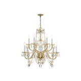 Traditional Crystal Chandelier 31"W x 26"H (12-Light) Polished Brass