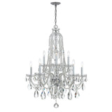 Traditional Crystal Chandelier 32"W x 36"H (10-Light) Polished Chrome