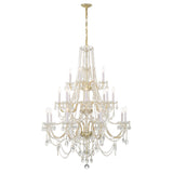 Traditional Crystal Chandelier 38"W x 52.5"H (20-Light) Polished Brass