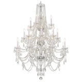 Traditional Crystal Chandelier 38"W x 52.5"H (20-Light) Polished Chrome