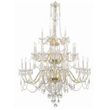 Traditional Crystal Chandelier 45"W x 61"H (25-Light) Polished Brass