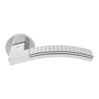 Trama Dotted Door Lever in Polished Chrome / Satin Chrome by Colombo Design