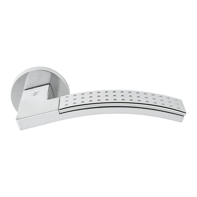 Trama Dotted Door Lever in Polished Chrome / Satin Chrome by Colombo Design
