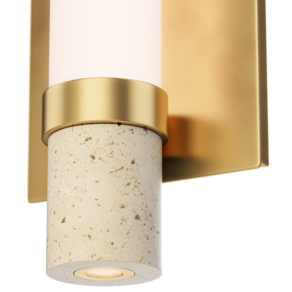 Travertine LED Wall Sconce By ET2 Detailed View