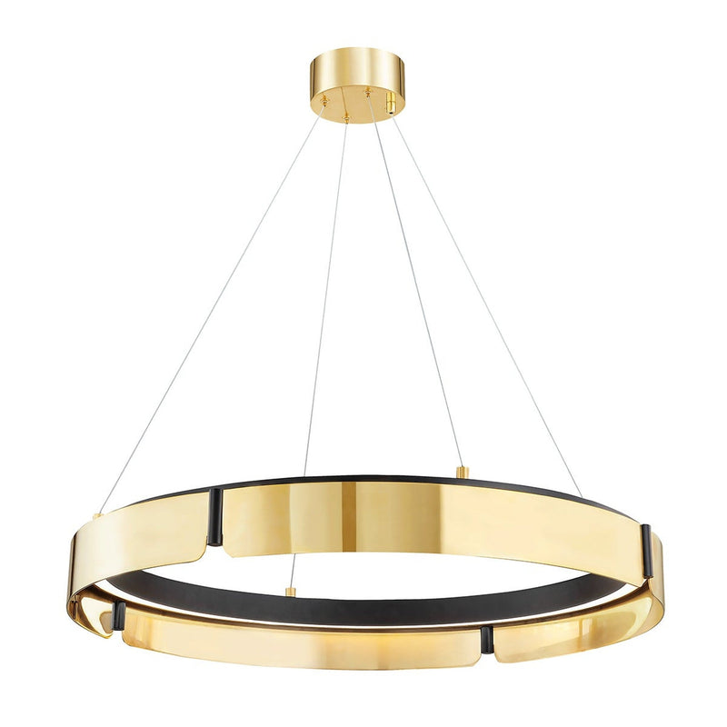 Tribeca Chandelier - Aged Brass with Black by Hudson Valley