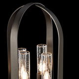 Triomphe Outdoor Post Lantern detail in Oil Rubbed Bronze, Seeded Clear Glass, by Hubbardton Forge