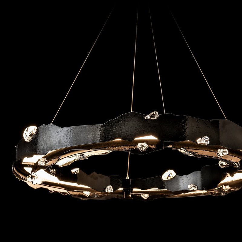 Trove LED Circular Chandelier Ink By Hubbardton Forge Detailed View