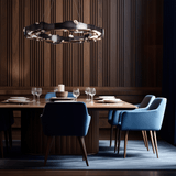 Trove LED Circular Chandelier Ink By Hubbardton Forge Lifestyle View