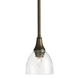 Trumpet Mini Pendant, shown in Bronze, Water Glass, by Hubbardton Forge