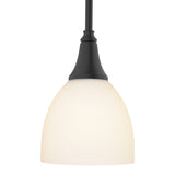 Trumpet Mini Pendant in Black, Opal Glass by Hubbardton Forge