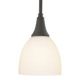Trumpet Mini Pendant in Dark Smoke, Opal Glass by Hubbardton Forge
