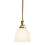 Trumpet Mini Pendant in Modern Brass, Opal Glass by Hubbardton Forge