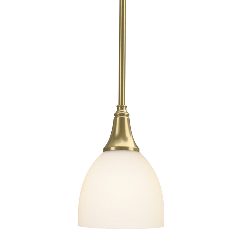 Trumpet Mini Pendant in Modern Brass, Opal Glass by Hubbardton Forge