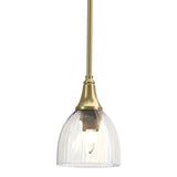 Trumpet Mini Pendant in Modern Brass, Water Glass by Hubbardton Forge
