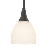 Trumpet Mini Pendant in Natural Iron, Opal Glass by Hubbardton Forge