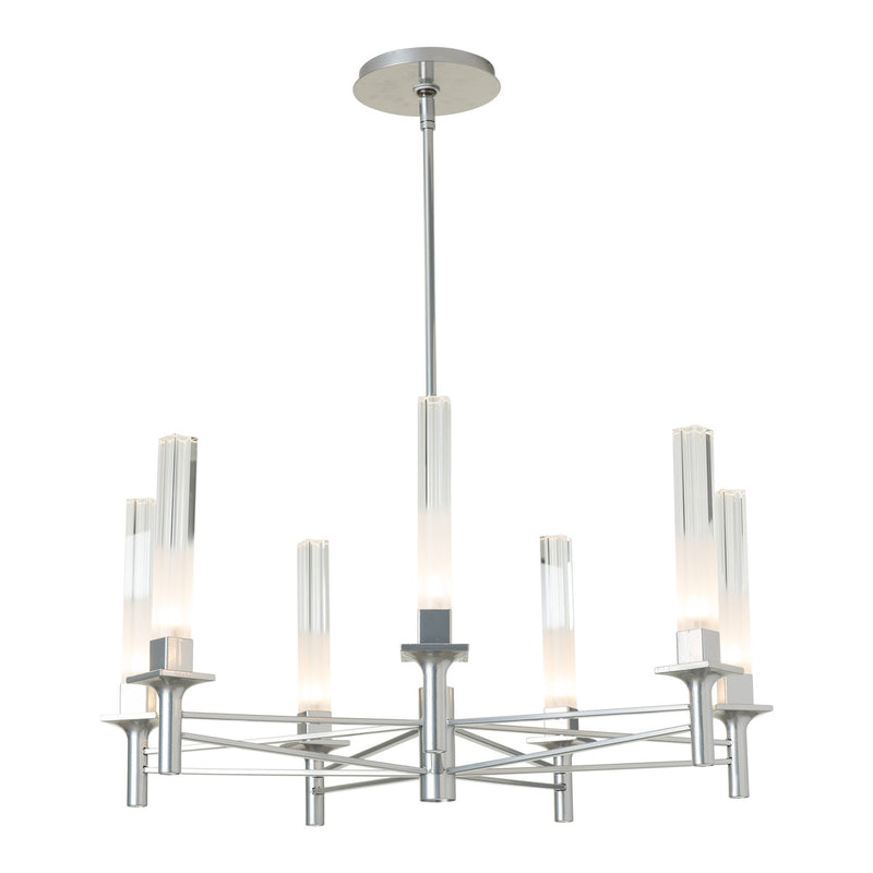 Truss 7-Arm Round Chandelier, shown in Sterling, by Hubbardton Forge