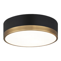 Trydor Ceiling Mount 12 Inch Black & Aged Gold Glass