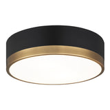 Trydor Ceiling Mount 12 Inch Black & Aged Gold Glass