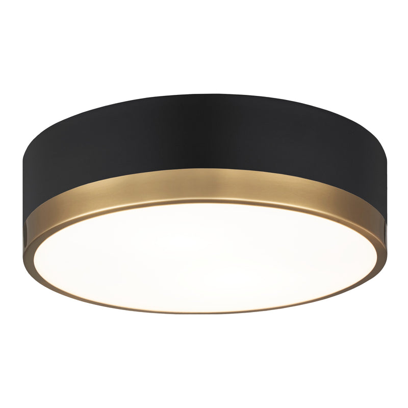 Trydor Ceiling Mount 12 Inch Black & Aged Gold Glass