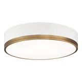 Trydor Ceiling Mount 16 Inch White & Aged Gold Brass