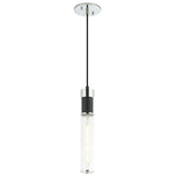 Tubo Pendant Light Matte Black Chrome By Matteo