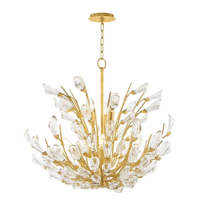 Tulip Chandelier - 9-Light - Gold Leaf by Hudson Valley