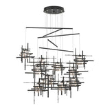 Tura 10-Light Mobile Chandelier in Black, Seeded Clear Glass, Standard by Hubbardton Forge