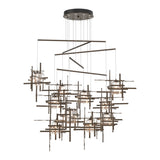 Tura 10-Light Mobile Chandelier in Bronze, Seeded Clear Glass, Standard by Hubbardton Forge