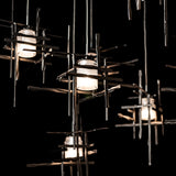 Tura 10-Light Mobile Chandelier Cast Glass detail in Oil Rubbed Bronze, Cast Glass, Standard, by Hubbardton Forge