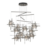 Tura 10-Light Mobile Chandelier in Dark Smoke, Seeded Clear Glass, Standard by Hubbardton Forge