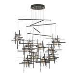 Tura 10-Light Mobile Chandelier in Natural Iron, Seeded Clear Glass, Standard by Hubbardton Forge