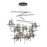 Tura 10-Light Mobile Chandelier in Oil Rubbed Bronze, Seeded Clear Glass, Standard by Hubbardton Forge