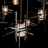 Tura 10-Light Mobile Chandelier Seeded Clear Glass detail in Oil Rubbed Bronze, Seeded Clear Glass, Standard, by Hubbardton Forge