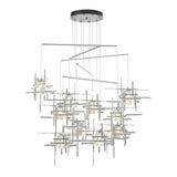 Tura 10-Light Mobile Chandelier in Vintage Platinum, Seeded Clear Glass, Standard by Hubbardton Forge