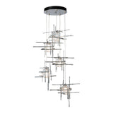 Tura 5-Light Seeded Glass Pendant, shown in Sterling, Long, by Hubbardton Forge