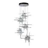 Tura 5-Light Seeded Glass Pendant, shown in Sterling, Long, by Hubbardton Forge