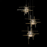 Tura 5-Light Seeded Glass Pendant detail in Modern Brass, Long, by Hubbardton Forge