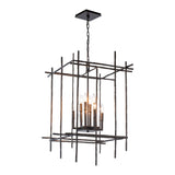 Tura Chandelier Large, shown in Oil Rubbed Bronze, by Hubbardton Forge