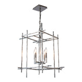 Tura Chandelier Medium, shown in Sterling, by Hubbardton Forge