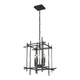 Tura Chandelier Small in Black by Hubbardton Forge