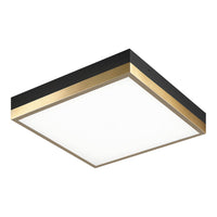 Tux Flush Mount 11 Inch Black + Aged Gold Brass