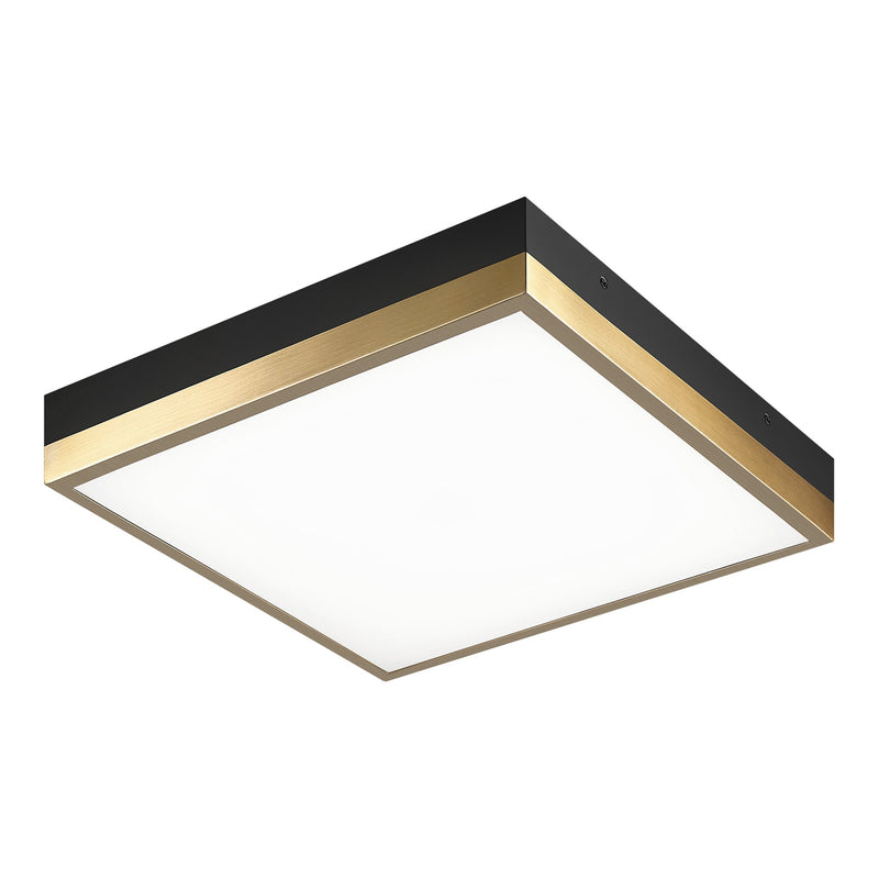 Tux Flush Mount 11 Inch Black + Aged Gold Brass