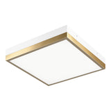 Tux Flush Mount 11 Inch White + Aged Gold Brass