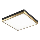 Tux Flush Mount 14 Inch Black + Aged Gold Brass