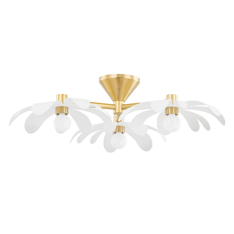 Twiggy Semi Flush - Aged Brass