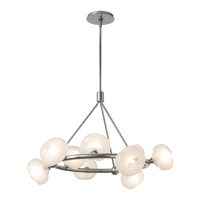 Ume 9-Light Ring Chandelier, shown in Sterling, by Hubbardton Forge