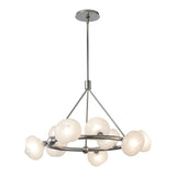 Ume 9-Light Ring Chandelier, shown in Sterling, by Hubbardton Forge