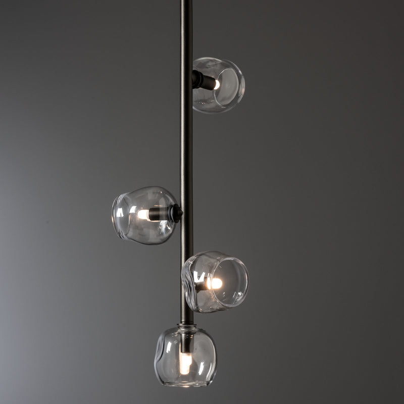 Ume Vertical Pendant Oil Rubbed Bronze Cool Grey Glass By Hubbardton Forge Detailed View