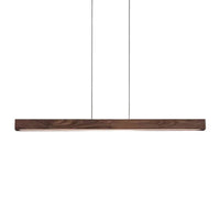 Una Linear Pendant by Cerno, Small (48 inch) in walnut, front view
