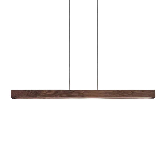 Una Linear Pendant by Cerno, Small (48 inch) in walnut, front view